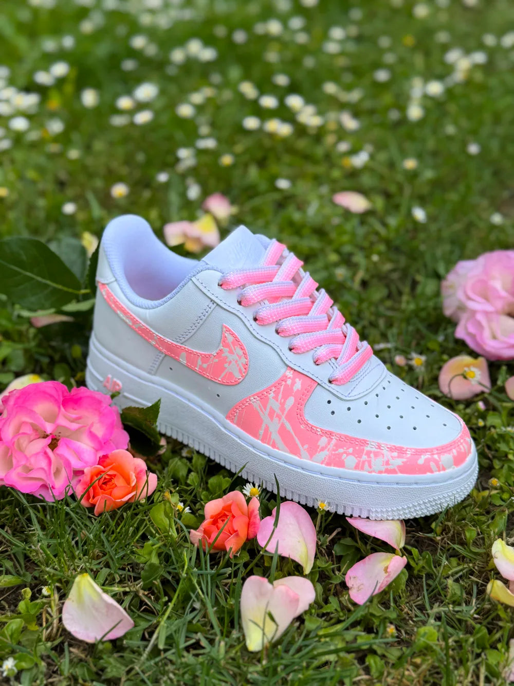 Air Force 1 corail custom artisanal réalisée en France