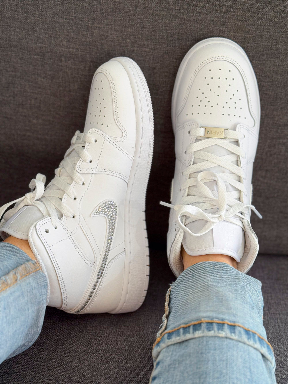 Air Jordan Mid Strass Blanc