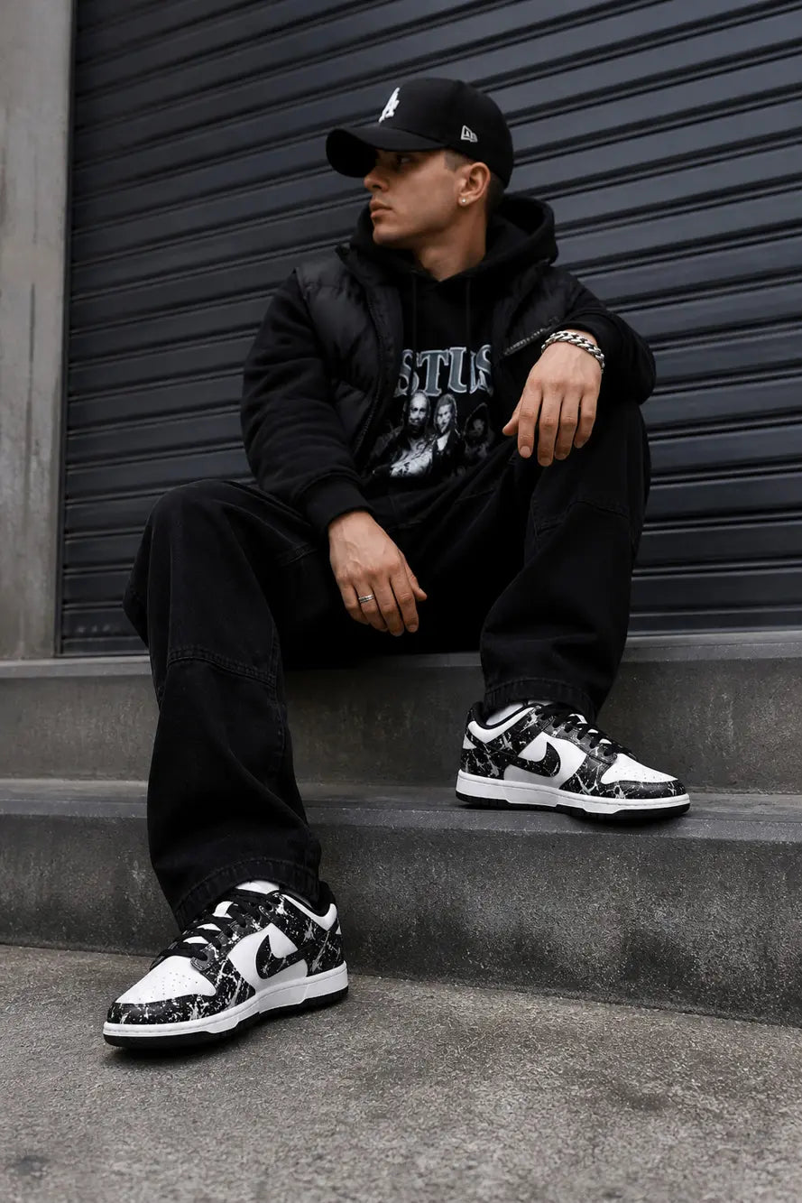 Baskets Nike Dunk Low style urbain