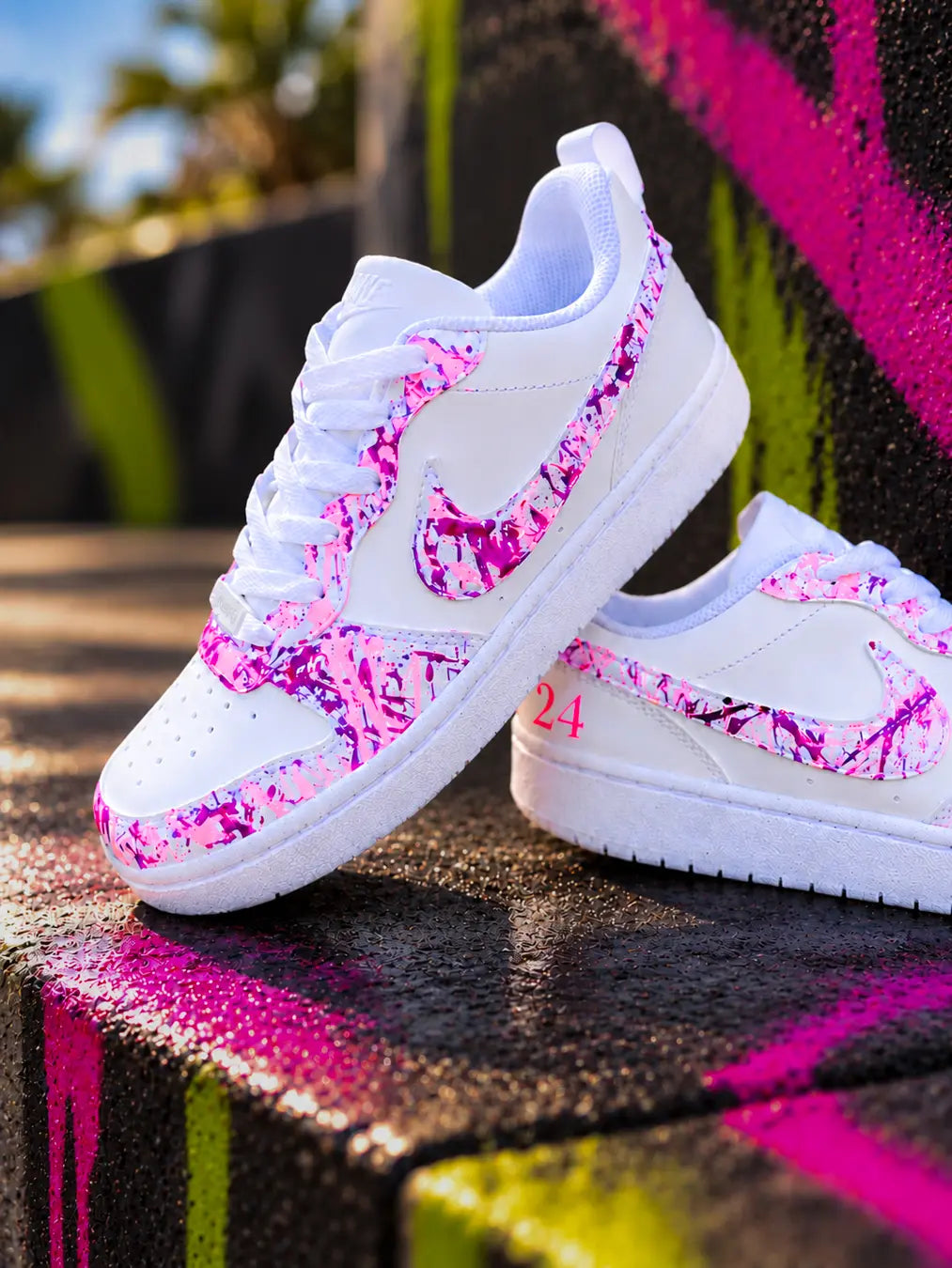 Nike Court Borough Personnalisée Rose & Fuchsia