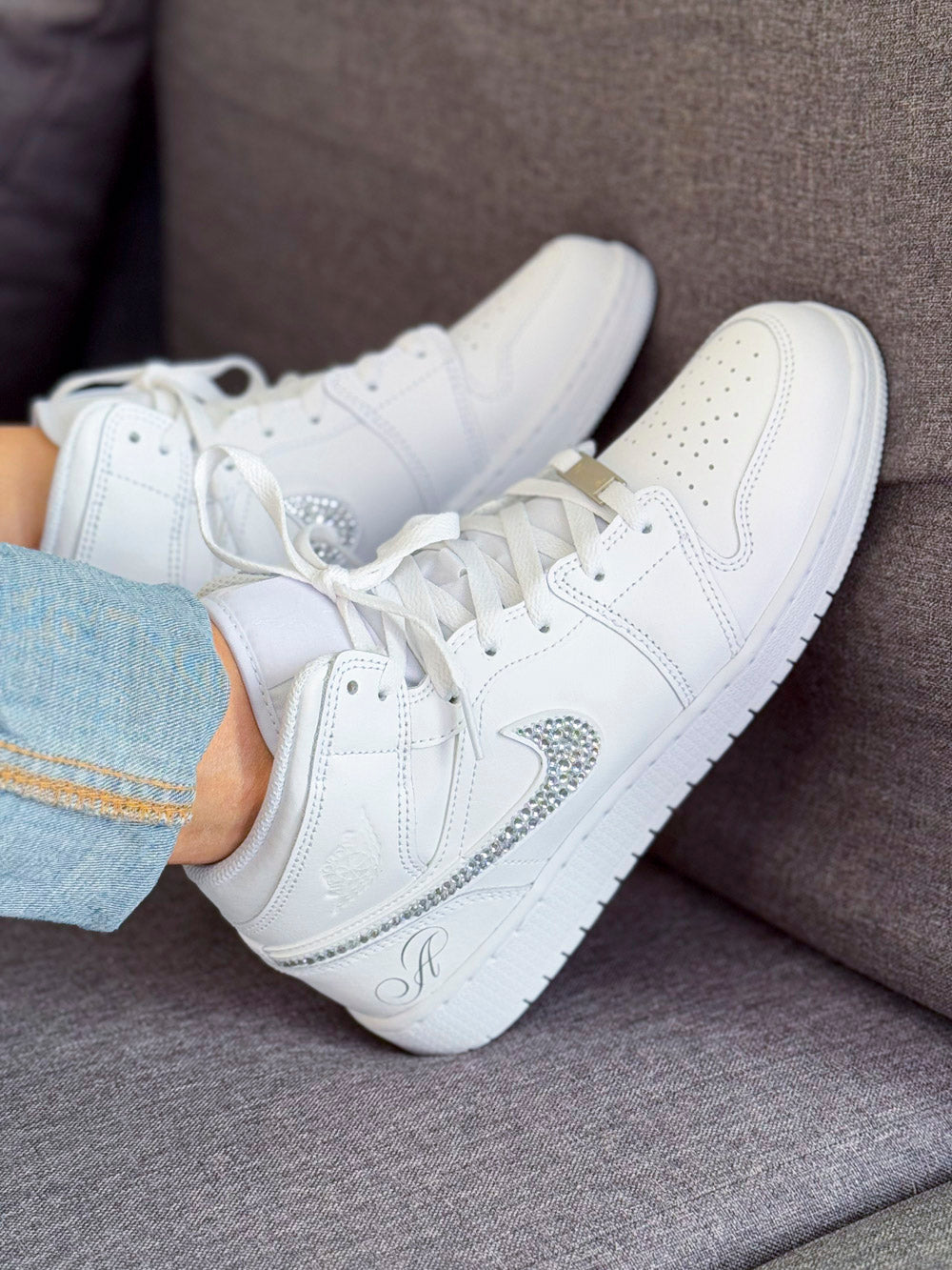 Air Jordan Mid Strass Blanc