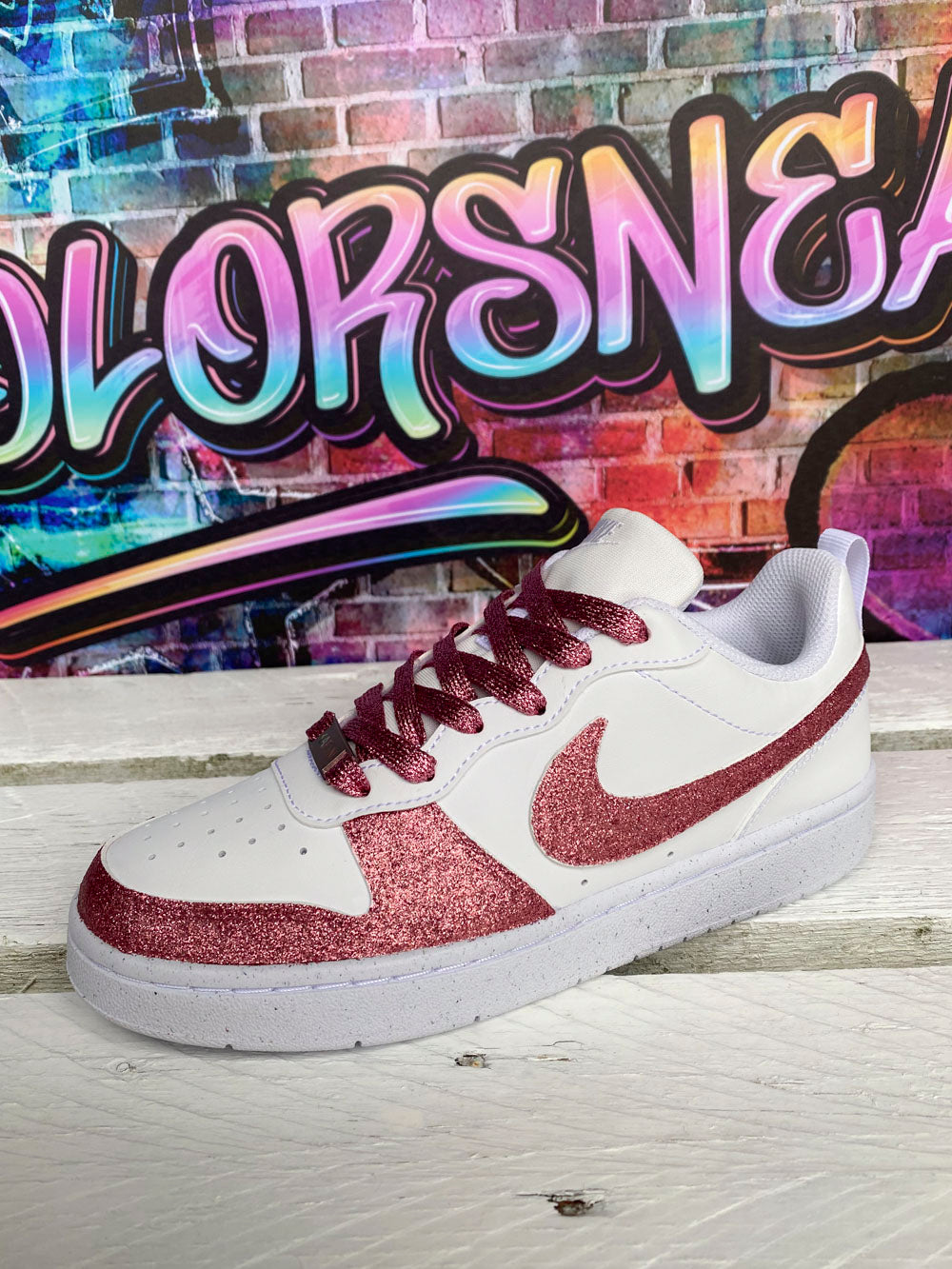 Basket Nike Femme Rose Glitter - COLORSNEAK