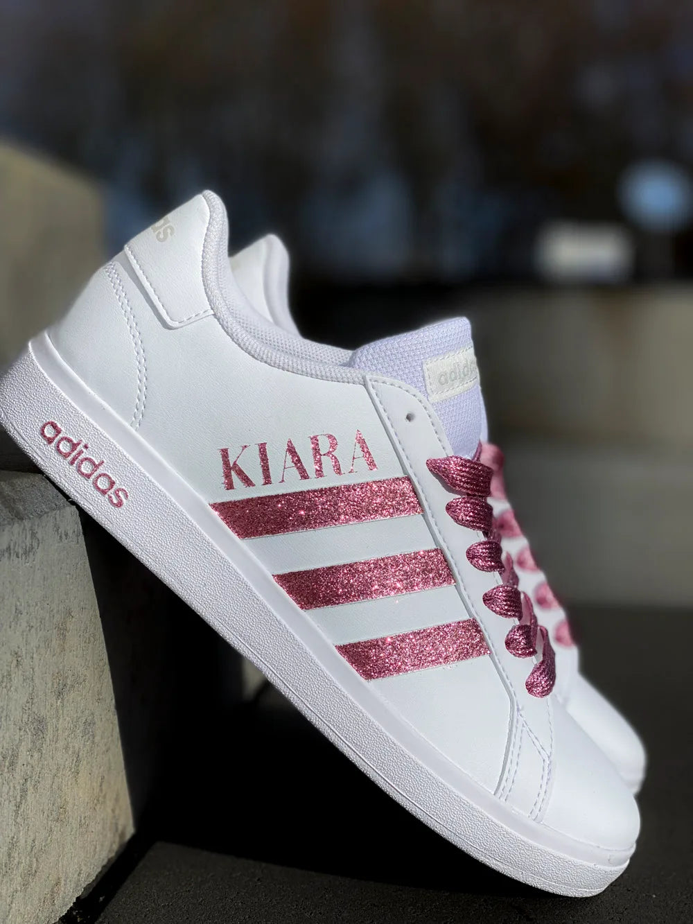 Sneakers Adidas glitter rose chic femme