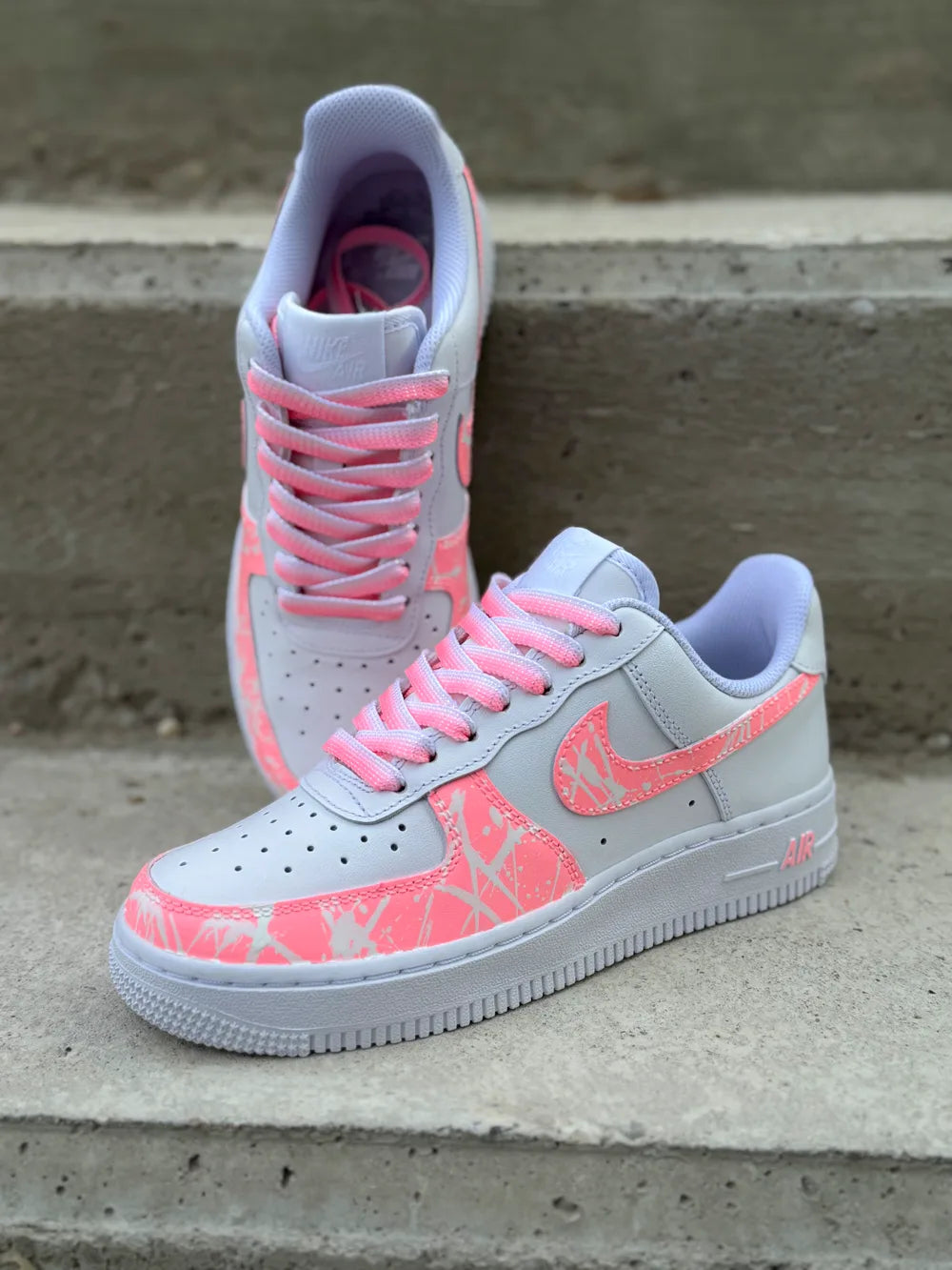 Air Force 1 corail custom artisanal réalisée en France