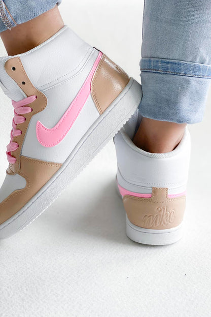 Baskets Montantes Nike Beige et Rose