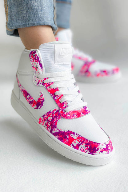 Baskets Montantes Nike Rose et Fuchsia