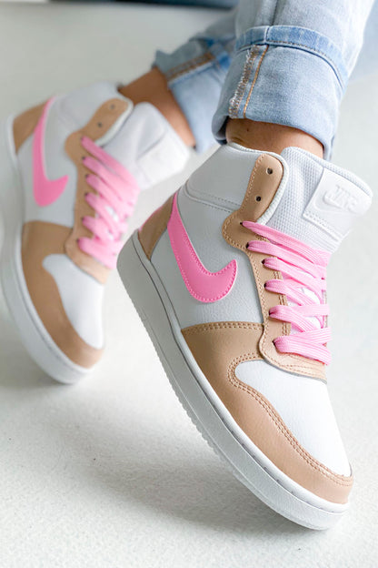 Baskets Montantes Nike Beige et Rose