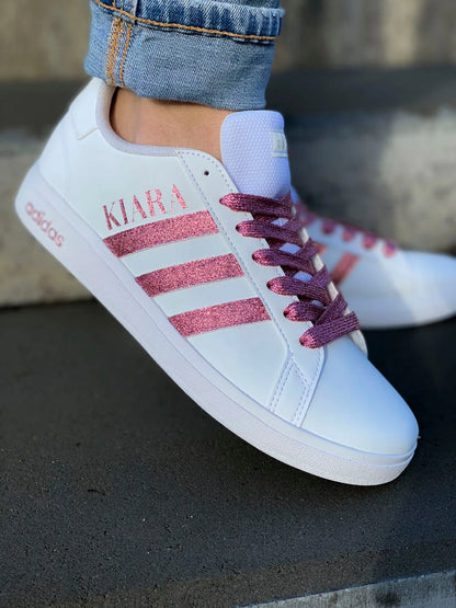 Adidas glitter rose finition artisanale haut de gamme