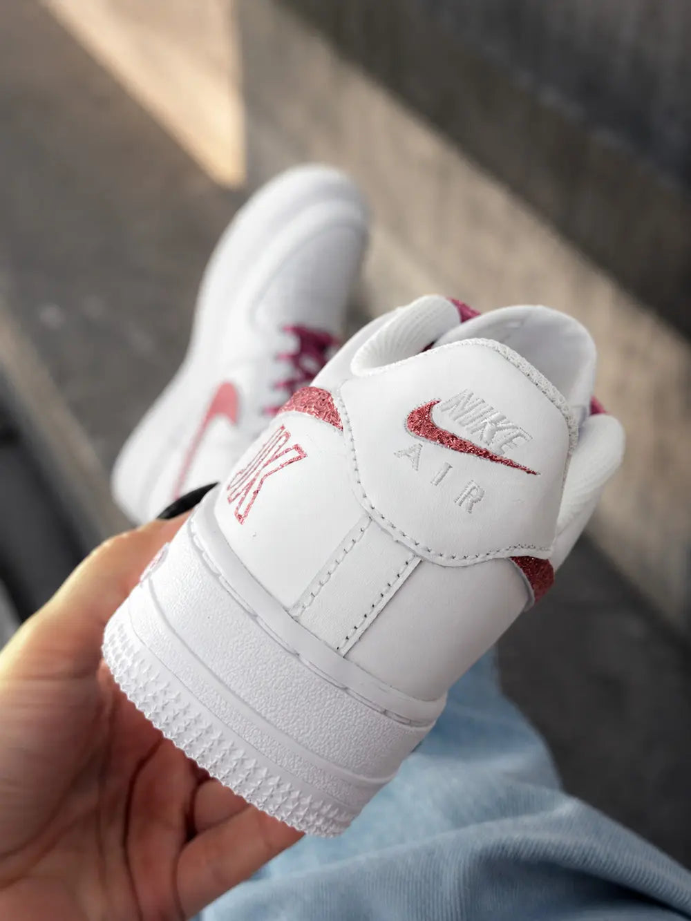 Air Force 1 Glitter Rose Personnalisée
