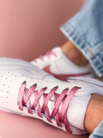 Basket femme Air Force 1 rose paillettes customisée