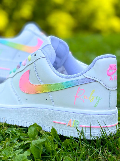 Air Force 1 pastel couleurs douces peintes à la main