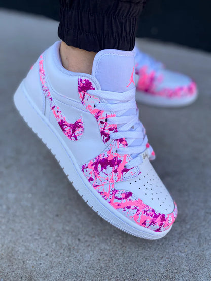 Swoosh Nike Air Jordan Low rose fuchsia custom