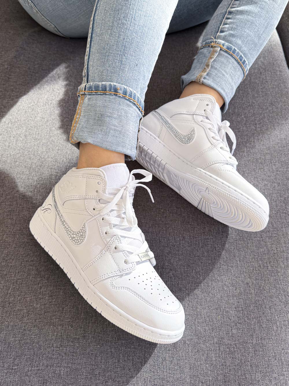 Air Jordan Mid Strass Blanc