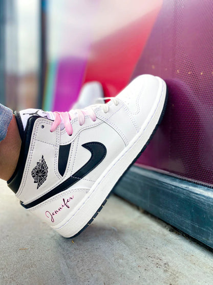 Swoosh Air Jordan Mid rose custom