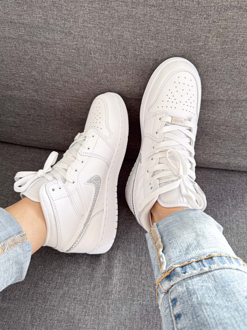 Air Jordan Mid Strass Blanc