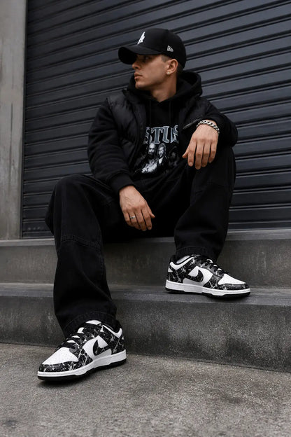 Baskets Nike Dunk Low style urbain