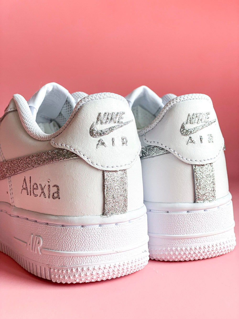 Nike Air Force One Glitter Argenté