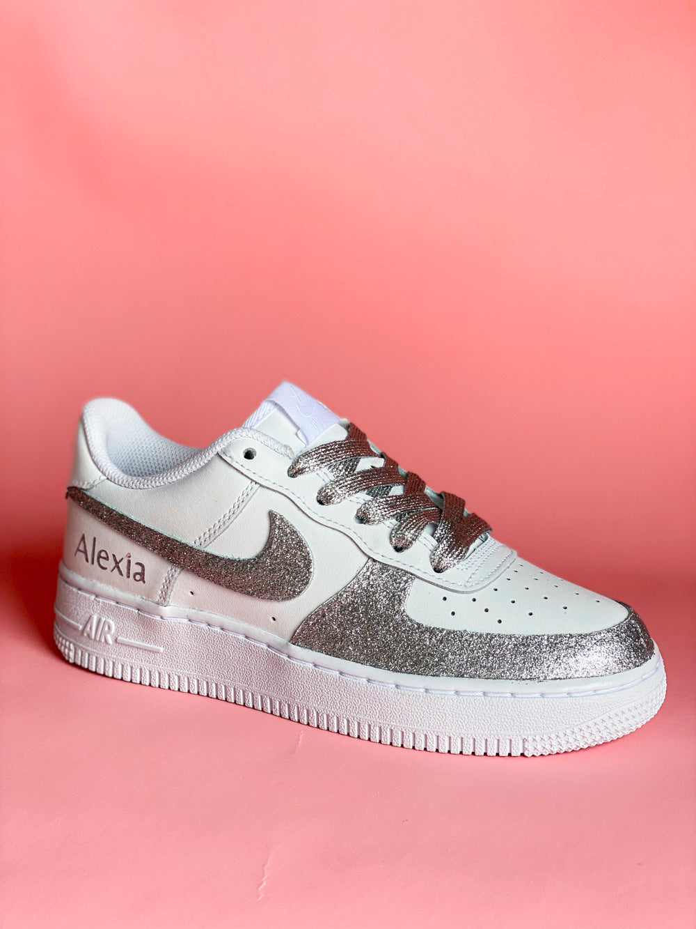 Nike Air Force One Glitter Argenté