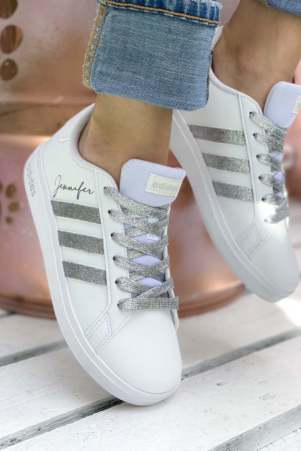 Basket adidas femme argent online