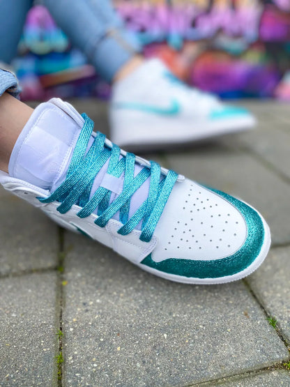 Baskets glitter bleu mode femme