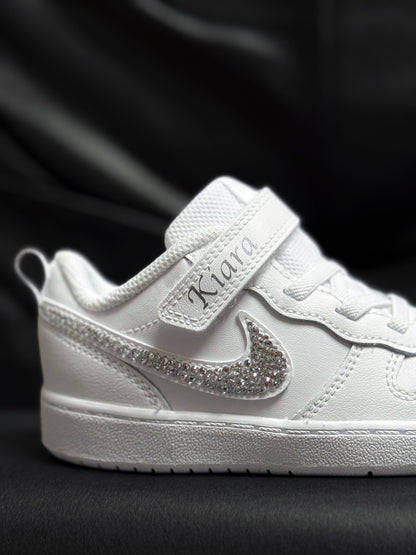Nike Enfant Personnalisée Strass Blanc
