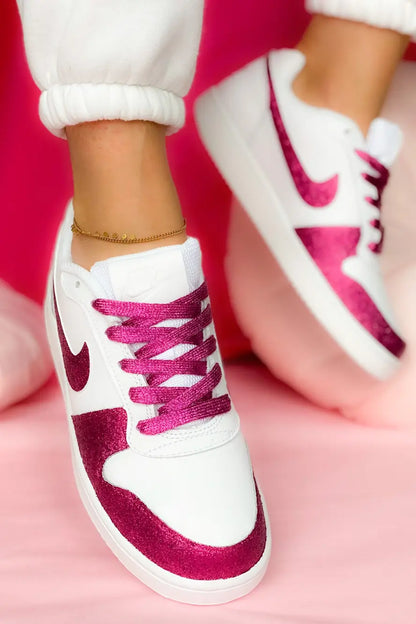 Baskets Nike glitter fuchsia femme modèle Ebernon Low