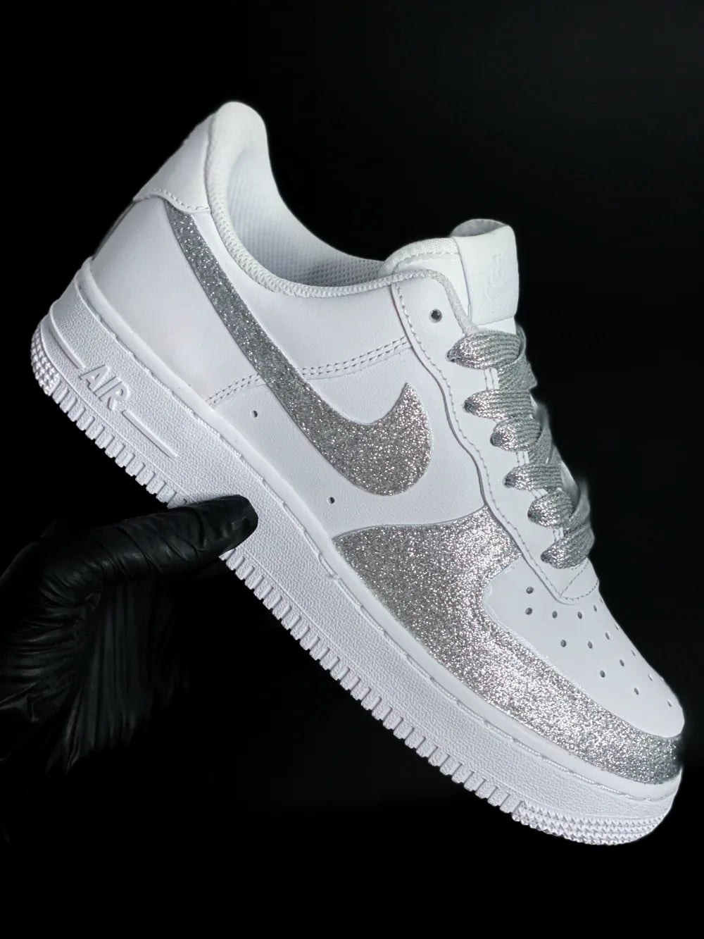 Baskets paillettes argentées idée cadeau femme