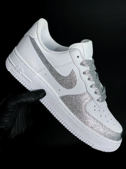 Baskets paillettes argentées idée cadeau femme