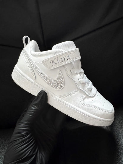 Baskets Nike enfant à strass blancs personnalisables