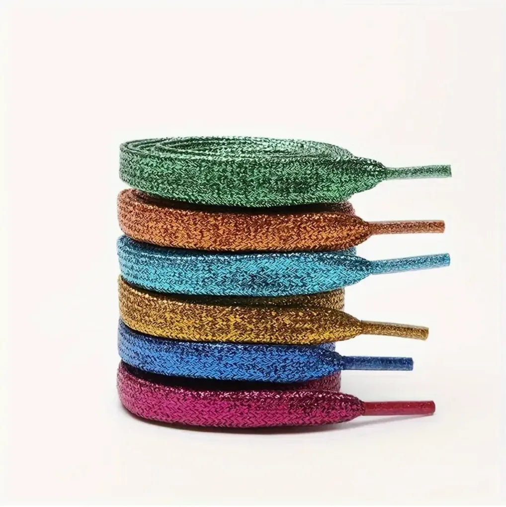 Lacets glitter pailletés disponibles en plusieurs couleurs pour baskets