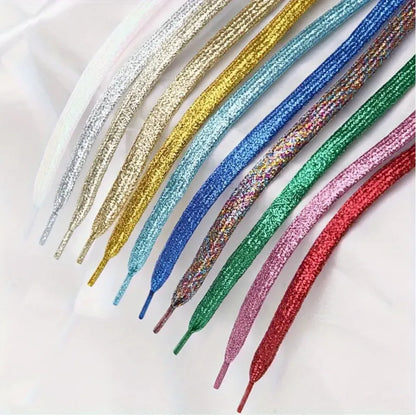 Lacets glitter pailletés multicolores pour baskets personnalisées