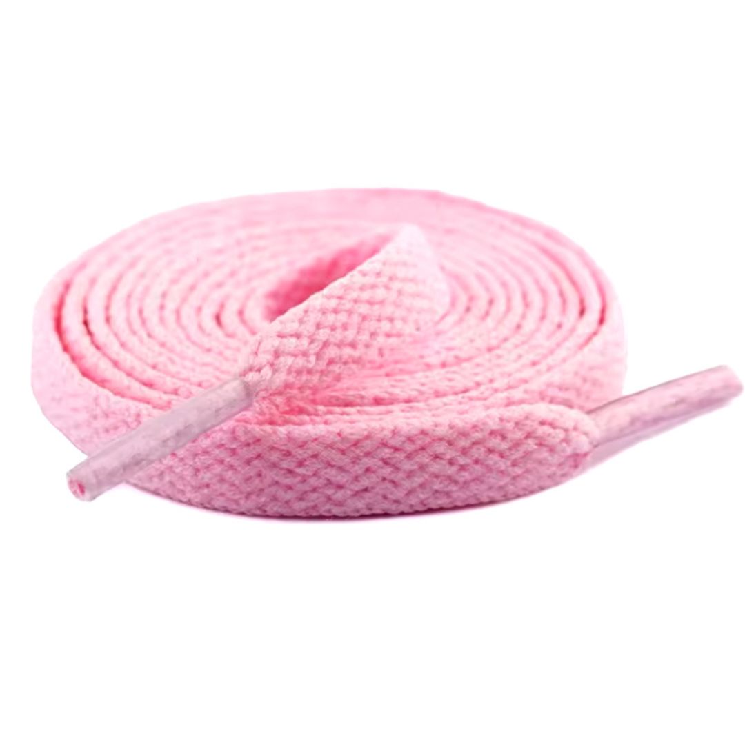 Lacets roses plats pour baskets