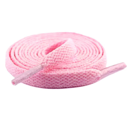 Lacets roses plats pour baskets