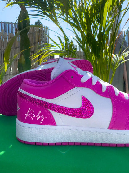 Nike Air Jordan strass fuchsia femme personnalisée