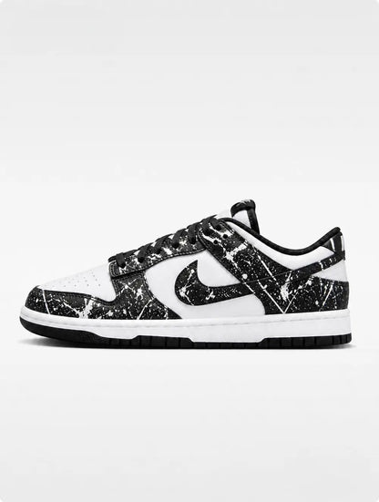 Baskets Nike Dunk Low noir et blanc personnalisées
