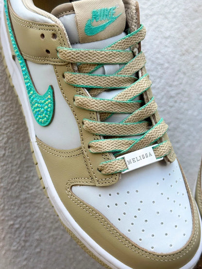 Nike Dunk Low strass turquoise élégante et raffinée