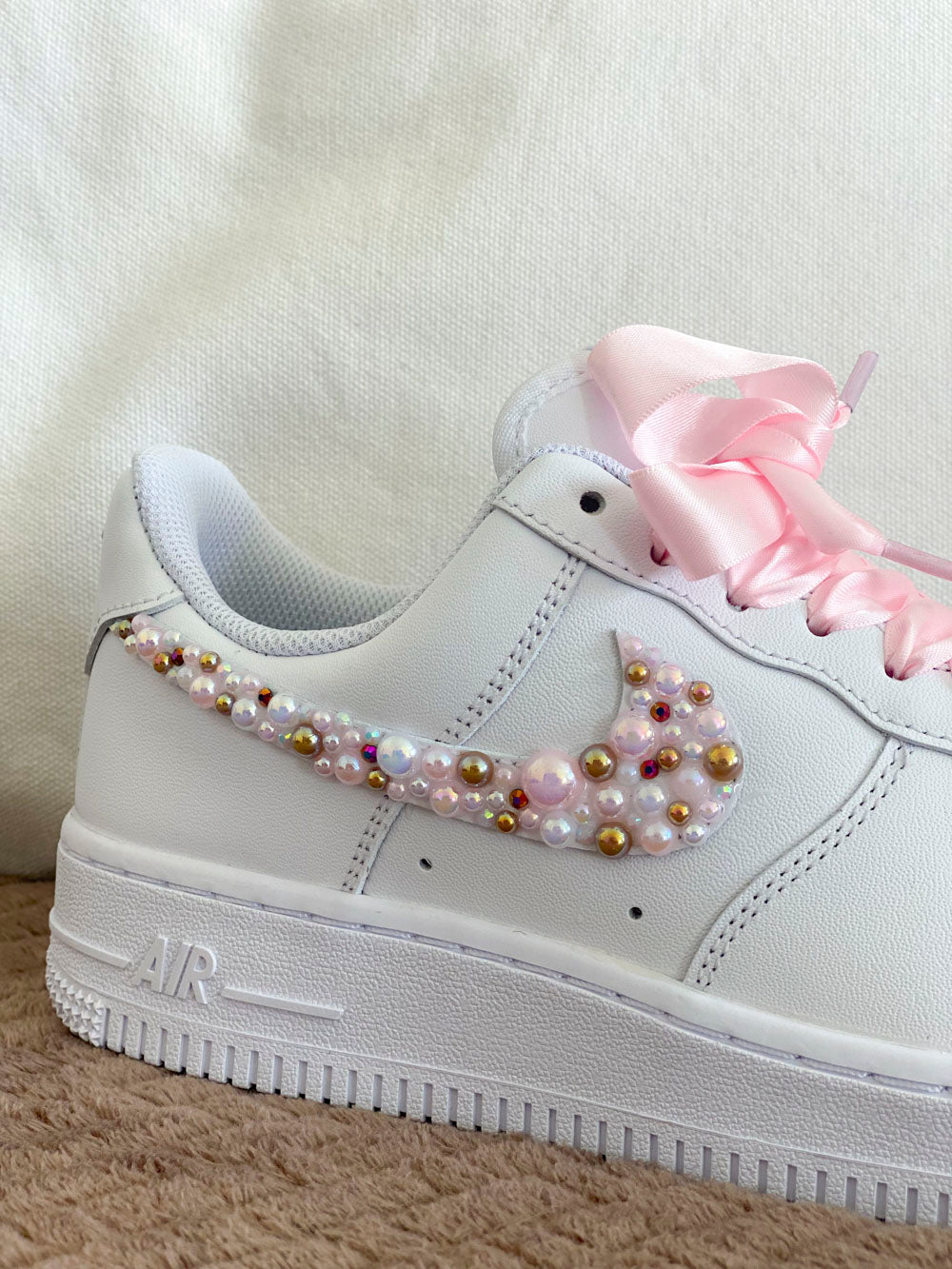 Custom AF1 Pearl Pink Beige