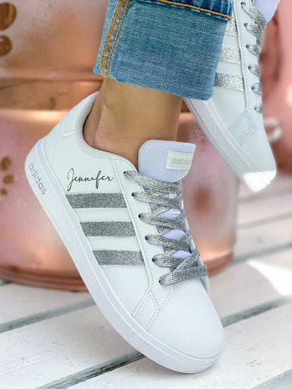 Sneakers glitter argent style moderne