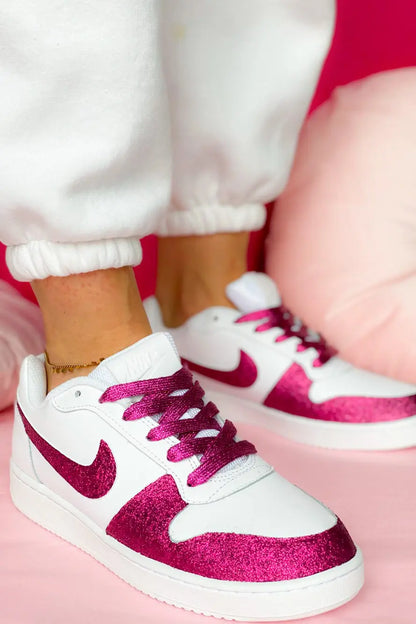 Nike Ebernon Low custom paillettes fuchsia
