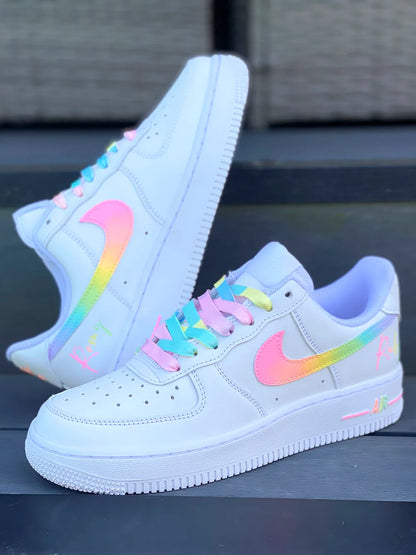 Sneakers Air Force 1 pastel artisanale personnalisée